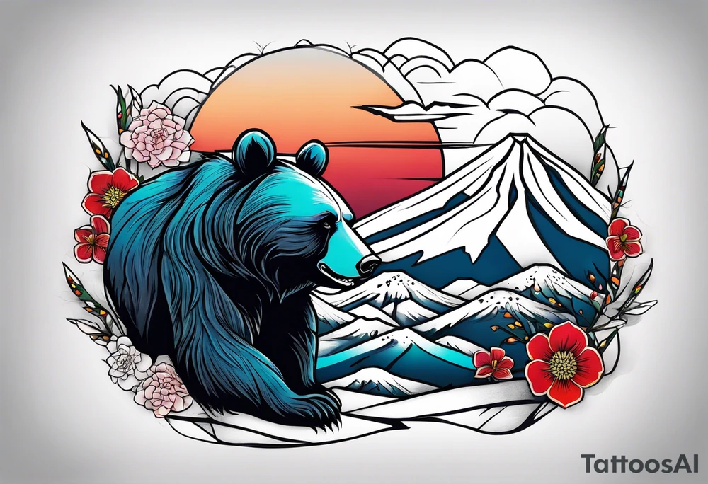 bear mountain tattoo idea