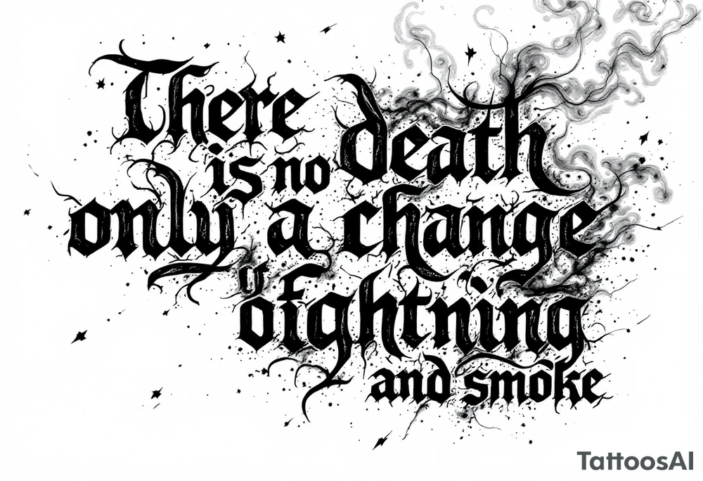 there is no death only a change of worlds lightning and smoke tattoo idea