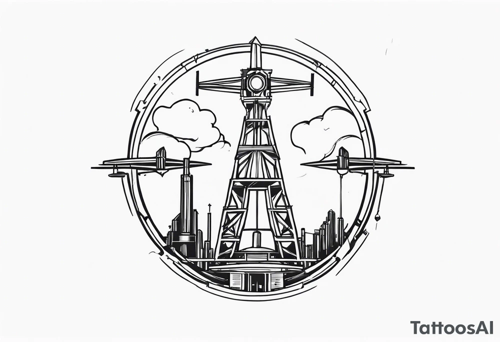 Atlas God holding up industrial facility tattoo idea