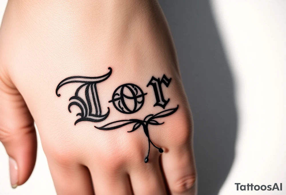 Name Tori old English with tribal tattoo idea