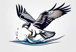 osprey catching fish tattoo idea