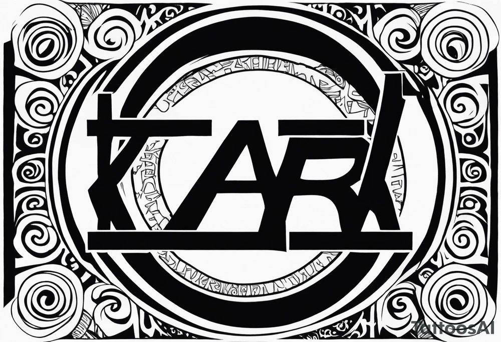 A naruto headband with the letters AR in the middle tattoo idea