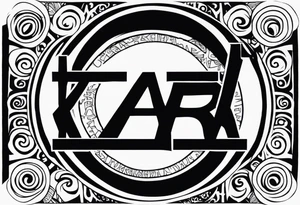 A naruto headband with the letters AR in the middle tattoo idea