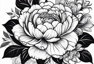 Flower with the middle as an open tiger mouth tattoo idea