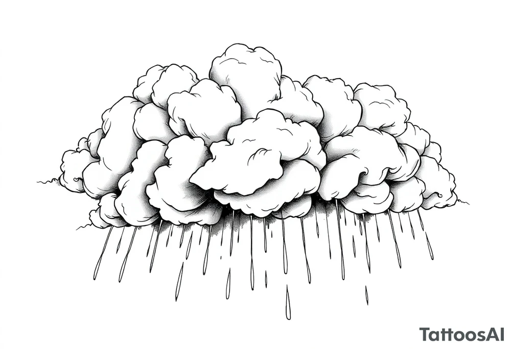 Storm clouds and rain tattoo idea