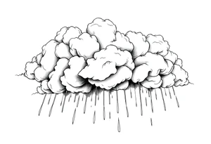 Storm clouds and rain tattoo idea
