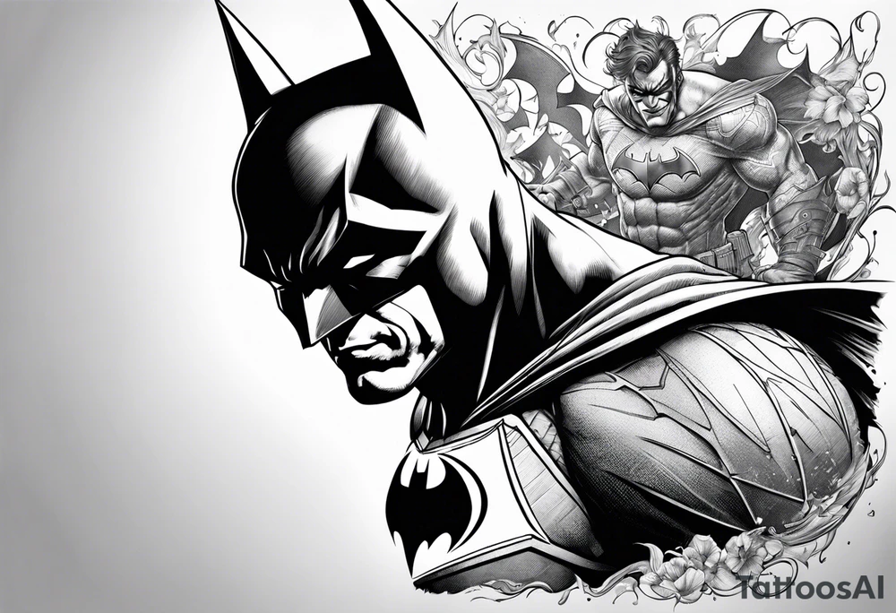 batman fight joker tattoo idea