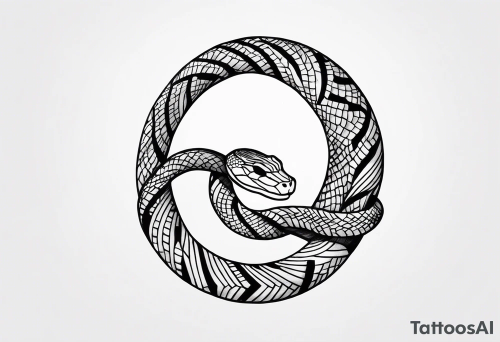 snake coiled around a branch tattoo idea