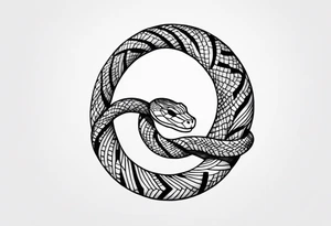 snake coiled around a branch tattoo idea