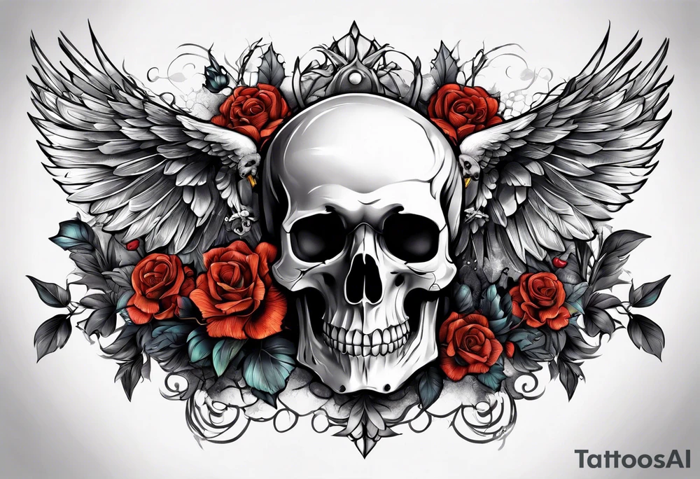 alter made of skulls tattoo idea