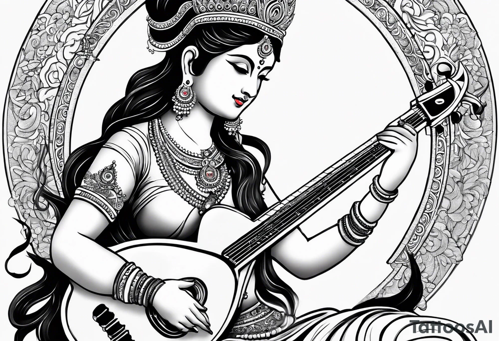 goddess saraswati tattoo idea