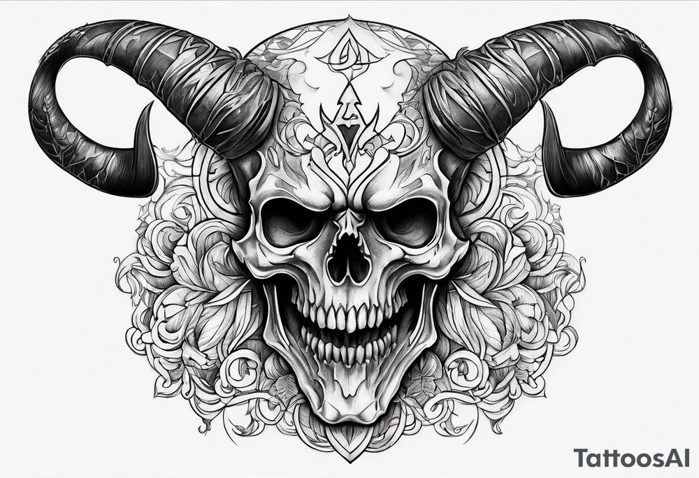 devil skull tattoo idea