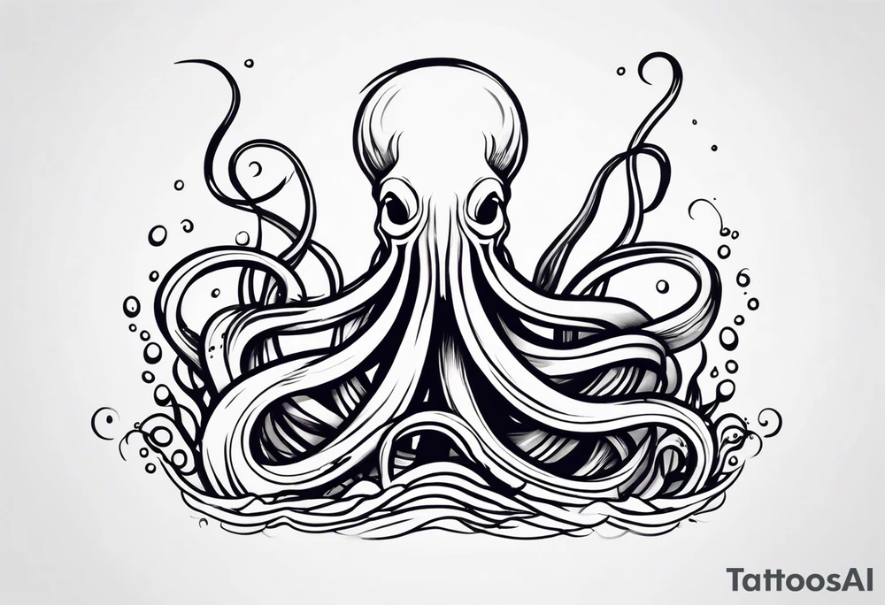Kraken tentacles coming out of water tattoo idea