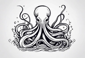 Kraken tentacles coming out of water tattoo idea