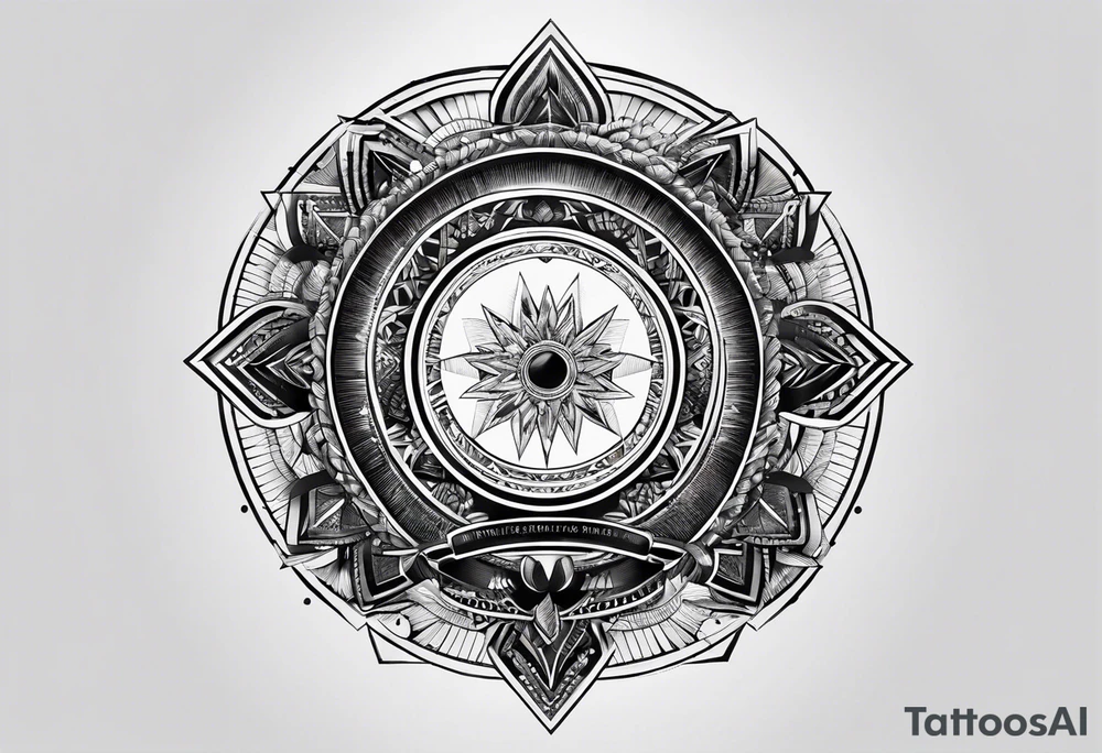 circle made of the text Oscar Embla & Emil tattoo idea