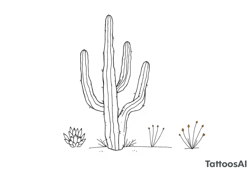 Cacti desert backgorund tattoo idea