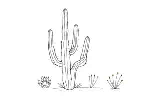 Cacti desert backgorund tattoo idea