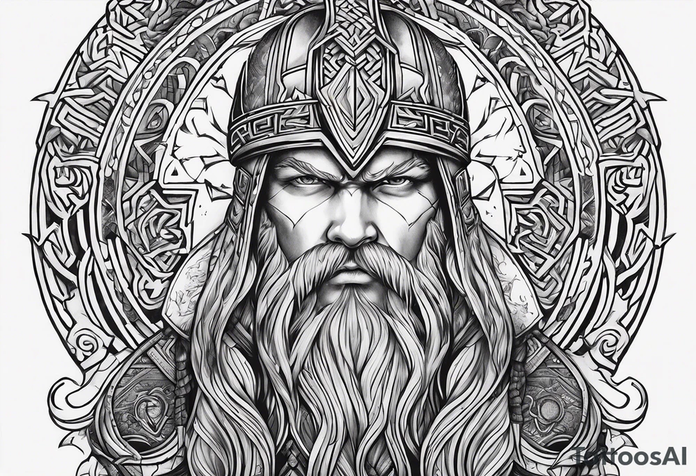 Valhalla steps Viking symbols tattoo idea