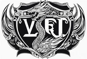 Valhalla shield sword dragon runes tattoo idea