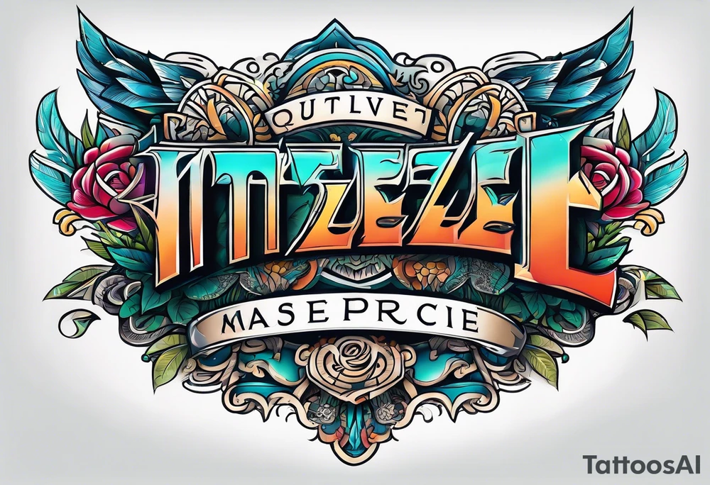 ITZEL word tattoo idea