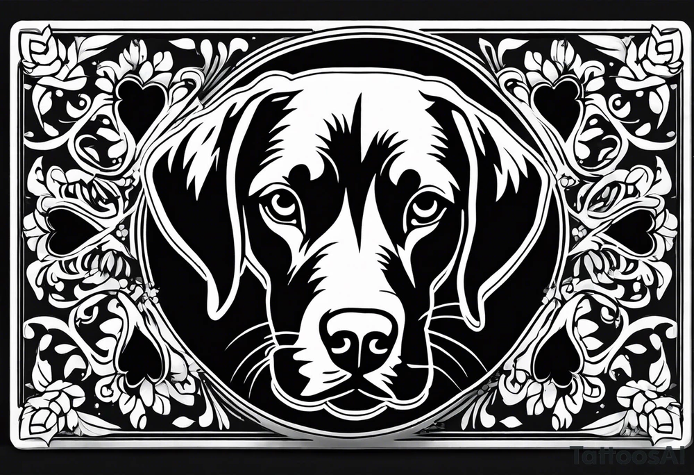 DOG AND Paw Print tattoo idea