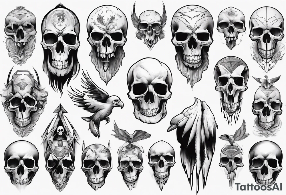 condor skull tattoo idea