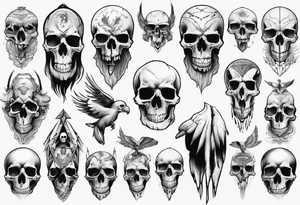 condor skull tattoo idea