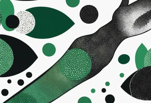 symbols, abstract, green and black, covered from wrist to forearm, fully covered, no borders, blackwork, no people tattoo idea