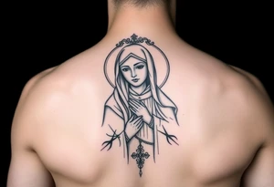 Russian orthodox icon woman tattoo idea