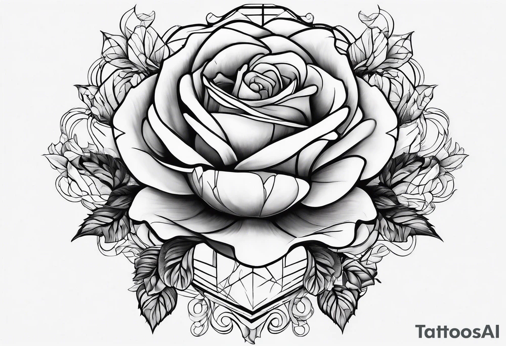 Tesseract with roses tattoo idea