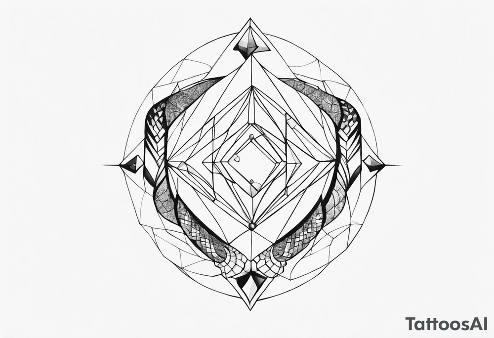 gemstone snake crystal body tattoo idea