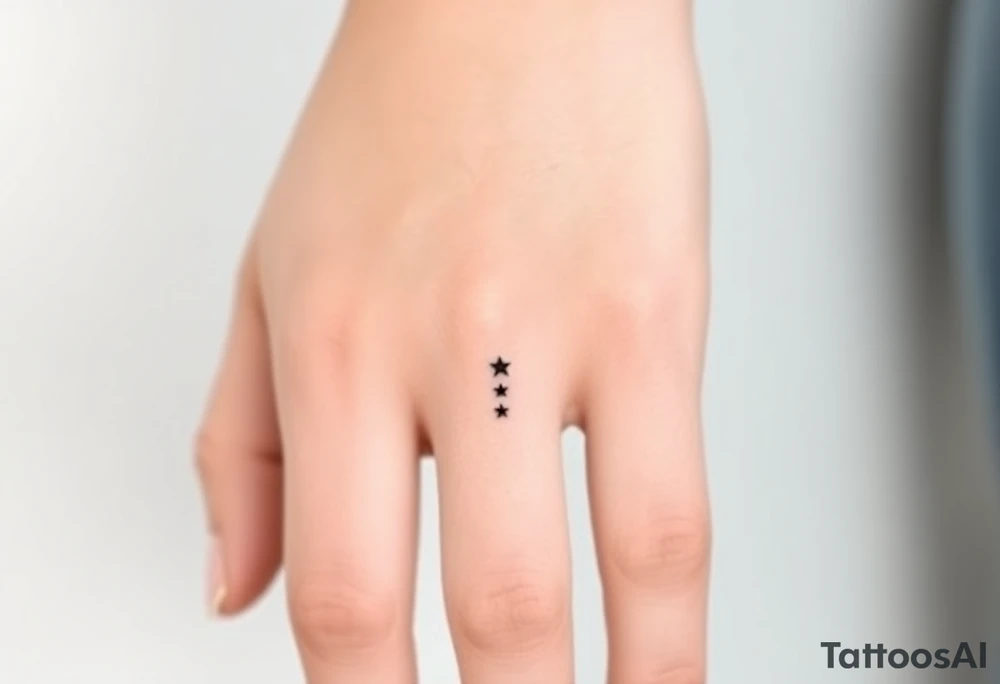 Can you design a few options for a meaningful minimal tattoo with dots, lines or stars that represents my kids? Three are living and two are deceased and I want something that represents that difference by having solid and hollow elements. Put on fingers tattoo idea
