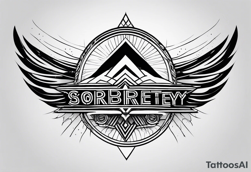 Generate a minimalistic symbol of sobriety tattoo idea