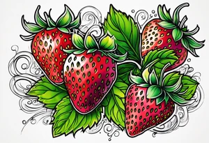 Individual Strawberry tattoo idea