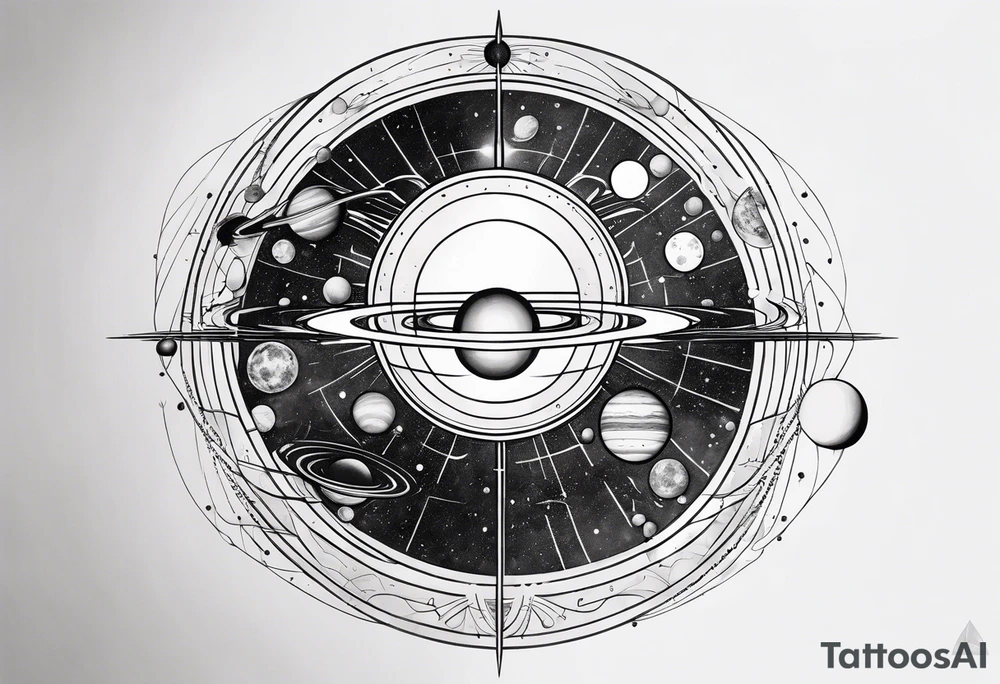 geometric representation of the solar system tattoo idea