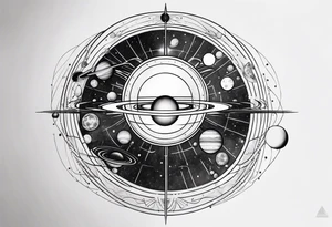 geometric representation of the solar system tattoo idea
