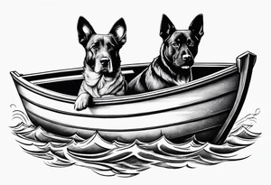 two dogs in a boat tattoo idea