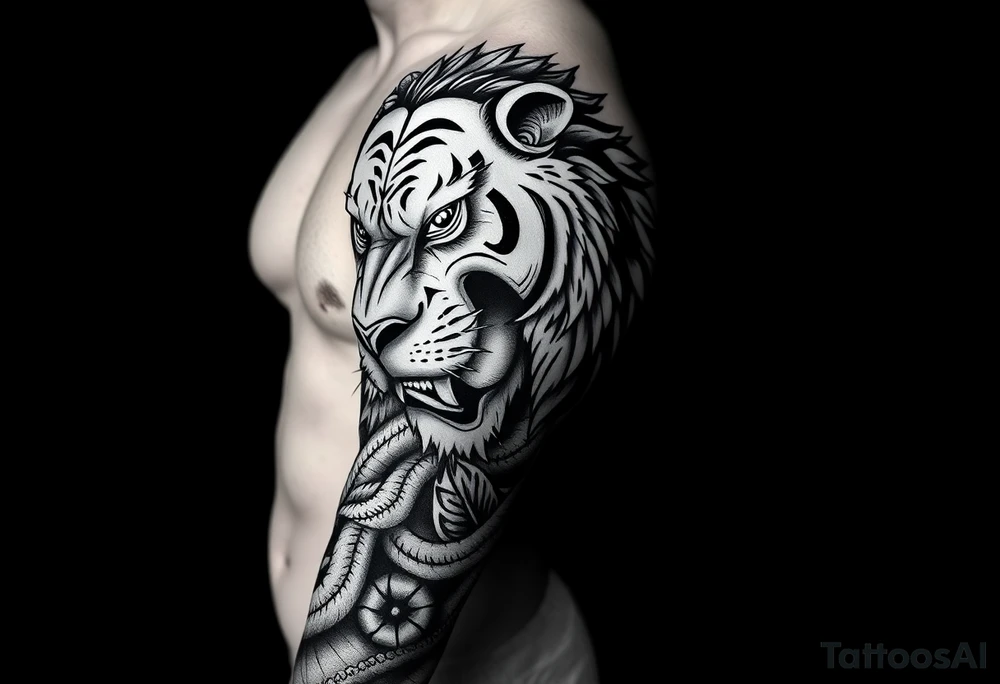a Jungle sleeve tattoo idea