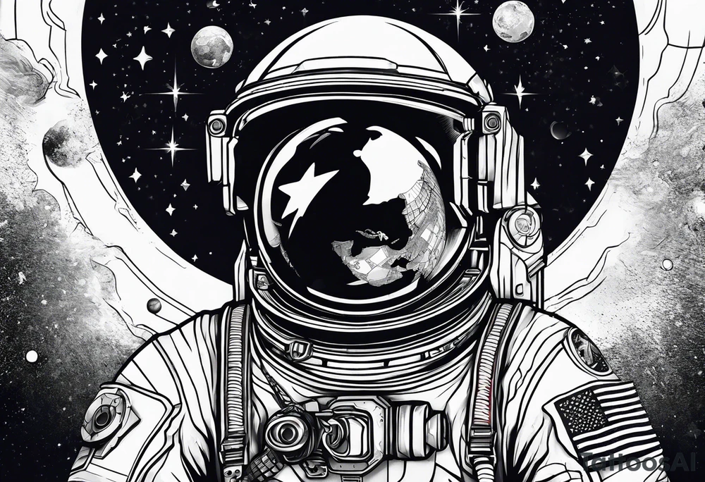 astronaut tattoo idea