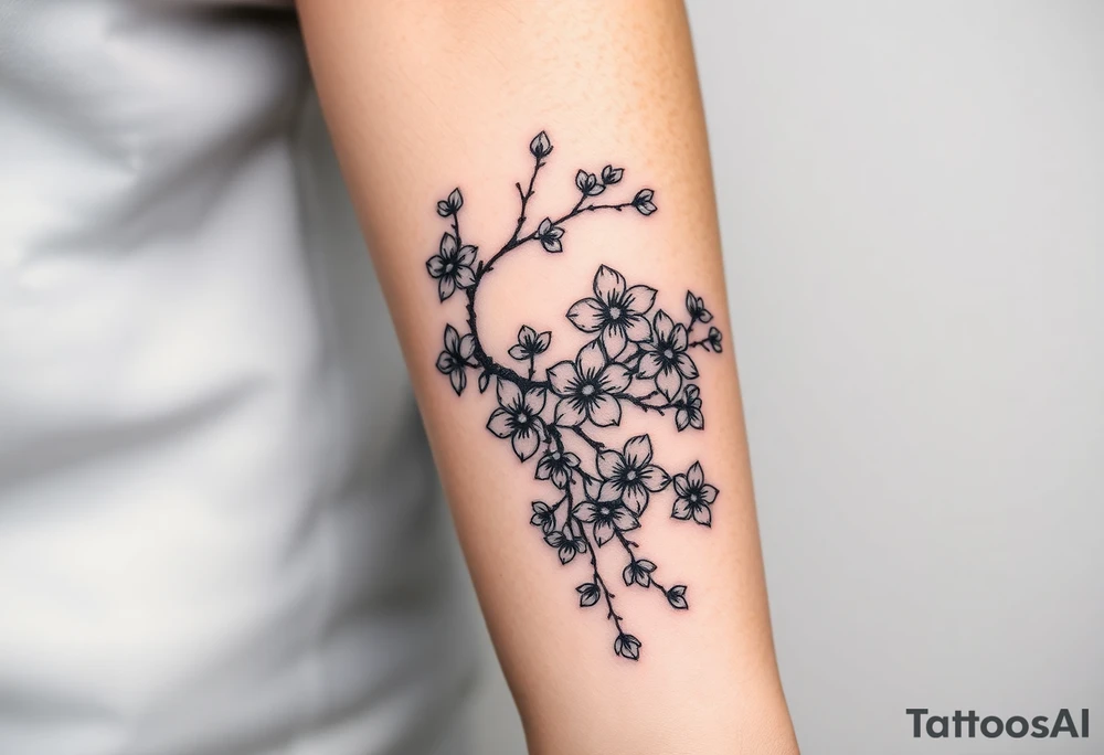 Samurai Sword cherry blossoms tattoo idea