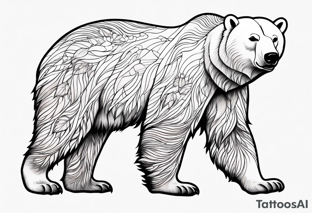 Polar bear in a minimalist but masculine 
 way tattoo idea