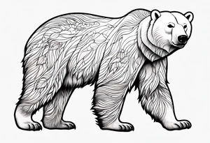 Polar bear in a minimalist but masculine 
 way tattoo idea