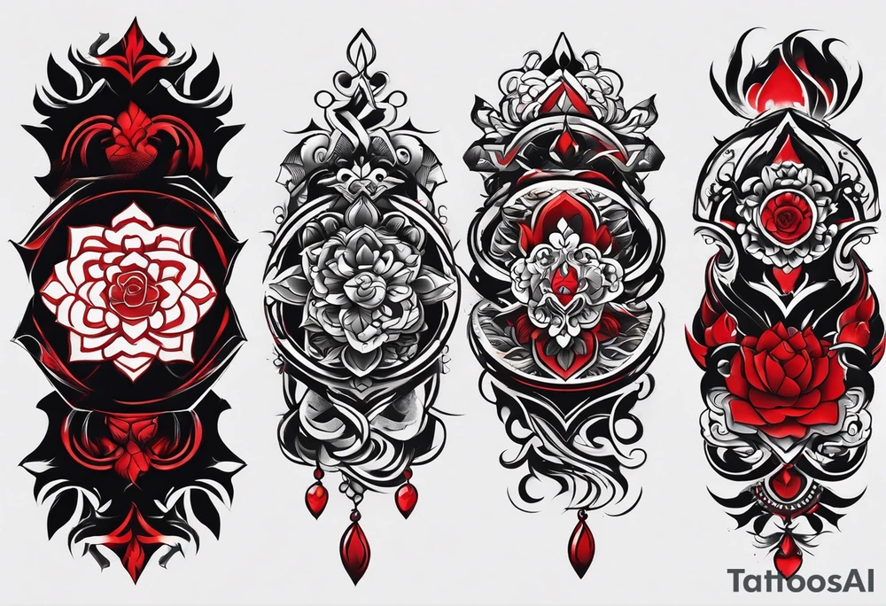 Simple black and red tattoo for the arm men tattoo idea