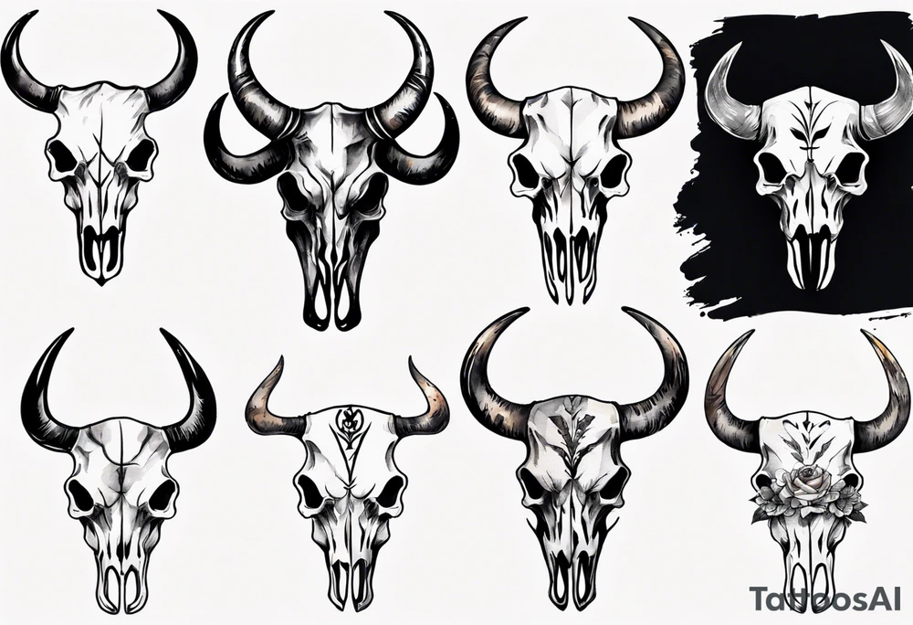 bull skull tattoo idea
