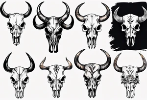 bull skull tattoo idea
