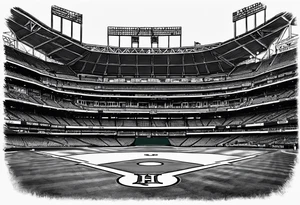 Minute Maid Park with Houston Astros written below it tattoo idea