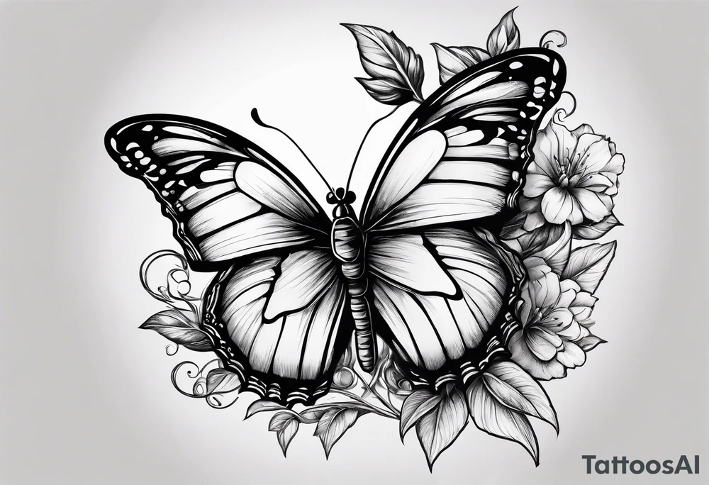 Butterfly smoking weed, reading a book, playing guitar tattoo idea