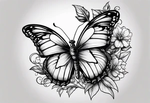 Butterfly smoking weed, reading a book, playing guitar tattoo idea