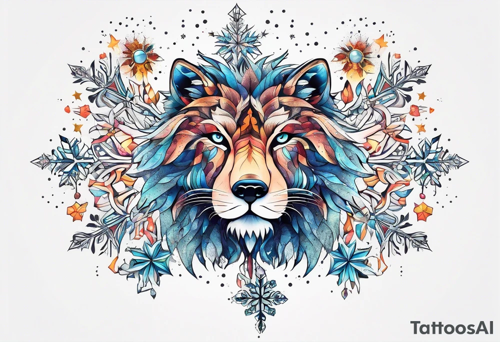 Constellation, animal, snowflake tattoo idea