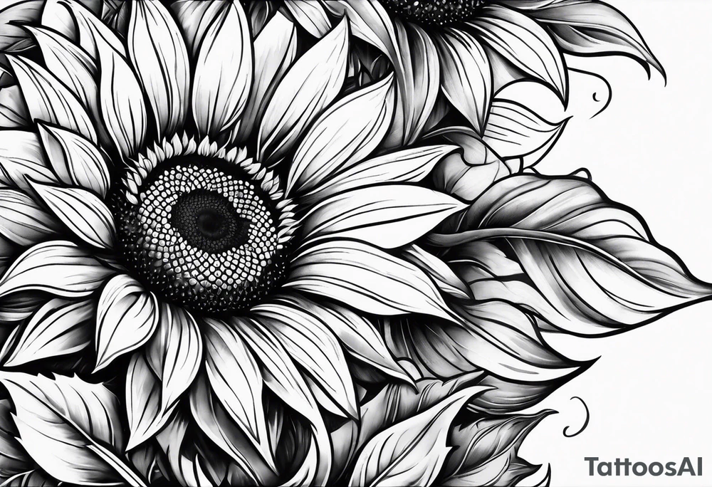 sunflower sleeve tattoo idea